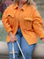 Awakecrm Merodi Spring Autumn Womens Orange Loose Jackets Girls Covered Button Long Sleeve Casual Outwear Female Orange Long Jacket