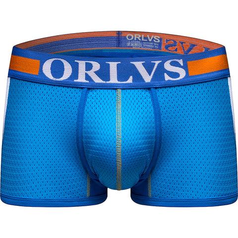 ORLVS Sexy Men Boxers Comfortable Underwear Mesh Breathable Nylon Male Panties Cueca Tanga Men Boxershorts Solid Shorts Boxers