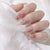 Joskka 24pcs Fake Nails Y2k Korean Gradient False Nails Set Press on Nails Rhinestone Wearable Long Coffin Artificial Nails Barbie Nail