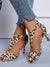 Awakecrm Women High Heels Party Shoes Summer Sandals  New Brand Zebra Leopard Fashion Sexy Pumps Ankle Strap Ladies Shoes Stilettos