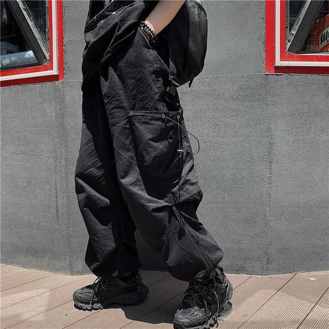 Techwear Cargo Pants for Men Black Trousers Male Jogging Korean Casual Japanese Streetwear Hip Hop Safari Style Pocket