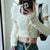 Joskka Hotsweet Short Blouse Women Solid Korean Design Sense Square Collar Patchwork Bandage High Waist Crop Top y2k outfits