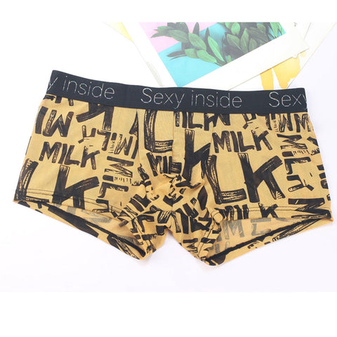 Men Boxer Shorts Look Wet See Through Man Sexy U Convex Underwear Summer Quick-Drying Panties Mesh Ice Silk Sleep Bottoms 