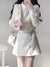 Joskka Bow Sweet Kawaii Two Piece Set Women Patchwork Korean Fashion Mini Dress Suit Female Long Sleeve Coat + Vintage Dress 2023 New