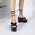 Awakecrm Women Sandals High Heels Open Toe Lace Up Fashion Sandals Wedge Platform Black Plus Size High Heel Beach Shoes