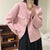Joskka Spring  New In Outerwear Single-Breasted Short Silk Ultra-Fine Wool Coats Women Loose Solid Colour Handmade Woolen Jackets