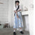 Back To School Outfits  New Sweet Blue Tie-dye Skirts Women Korean Fashion High Waist Harajuku Loose Long Skirt Woman