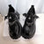 Joskka Women's Fashion Lolita Gothic Shoes College Style Black Pu Leather Platform Shoes Women Metal Chain Jk Uniform Shoes