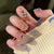 Joskka 24Pcs Glitter False Nails 3D Diamond Star River Decor Press on Nails Short  Detachable Fake Nail Back To School Nails