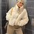 Joskka Winter Thick Warm Imitation Lamb Wool Jacket Parkas Women Europe and American Fashion Trend Loose Stand-up Collar Short Top Coat