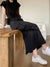 Joskka Long Cargo Skirt Women Korean Casual Split Drawstring Elastic Waist Pocket Patchwork Solid A-line Midi Skirt Streetwear