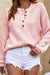 Awakecrm Solid Color Button Up Casual Sweater