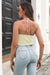Awakecrm Solid Color Halter Backless Knitted Vest