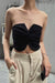 Awakecrm Solid Color Twisted Strapless Crop Top