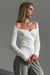 Awakecrm Square Neck Ribbed Knitted Tops