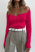 Awakecrm Square Neck Ribbed Knitted Tops