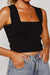 Awakecrm Square Neck Solid Color Tank Top
