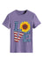 Awakecrm Sunflowers Pentagram Letter Print T-shirt