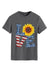 Awakecrm Sunflowers Pentagram Letter Print T-shirt