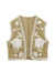 Awakecrm Vintage Floral Embroidery Open Front Vest
