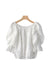 Awakecrm White Embroidered Lace Puff Sleeve Top