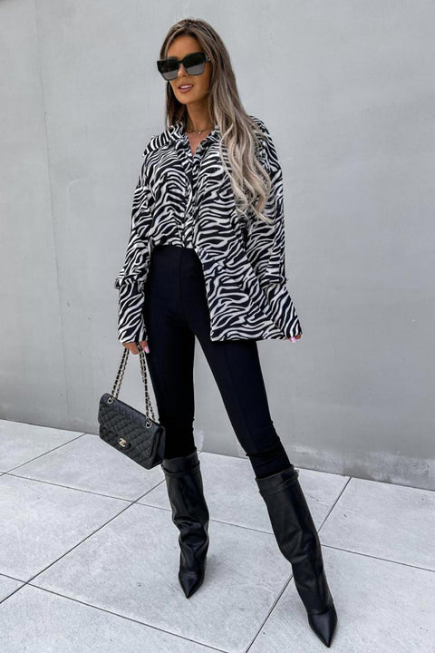 Awakecrm Zebra Long Sleeve Shirt