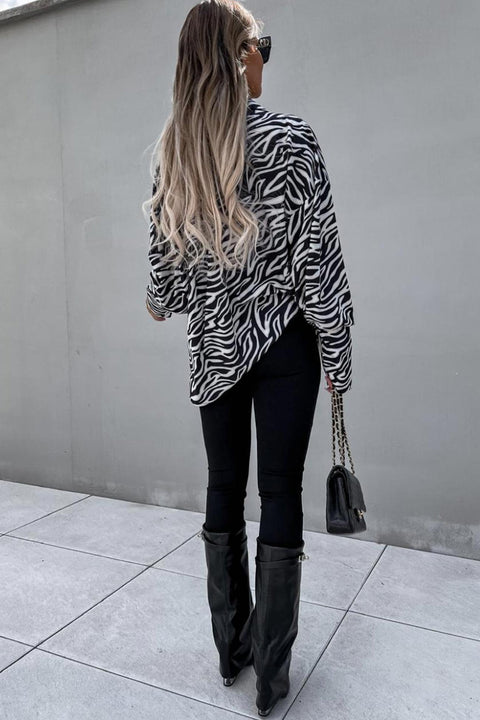 Awakecrm Zebra Long Sleeve Shirt