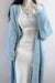 Awakecrm Solid Color Fuzzy Long Cardigan