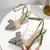 Awakecrm Liyke Summer Party Wedding Stripper High Heels Sexy Crystal Bowknot Pointed Toe Women Pumps PVC Transparent Sandals Shoes Green