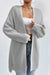 Awakecrm Solid Open Front Mid-Length Cardigan