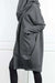 Awakecrm Hooded Pocket Zipper Mid-Length Cardigan