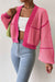 Awakecrm Long Sleeve Open-Front Patchwork Knit Cardigan