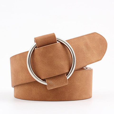 Double Ring Women Belt Fashion Waist Belt PU Leather Metal Buckle Heart Pin Belts For Ladies Leisure Dress Jeans Wild Waistband