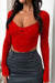 Awakecrm Twisted-Front Ribbed Long Sleeve Top