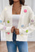 Awakecrm Long Sleeve Floral Knitted Cardigan